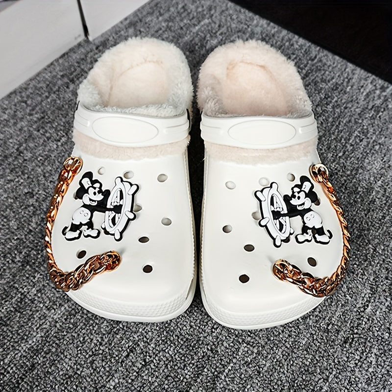 Women's Winter Slippers, Cozy Fleece Lining, EVA Sole, Casual Style, Indoor House Shoes, No Print, Hand Wash or Dry Clean, Versatile for All Seasons